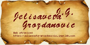 Jelisaveta Grozdanović vizit kartica